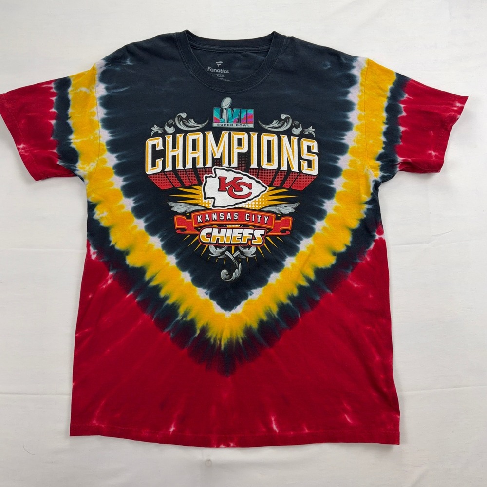 Fanatics Kansas City Chiefs Super Bowl LVII Champions Tie‎ Dye Shirt Mens Large